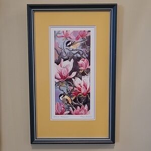 EVELYN ZUBERBIER "Spring Magnolias" 2001 Signed Framed Print